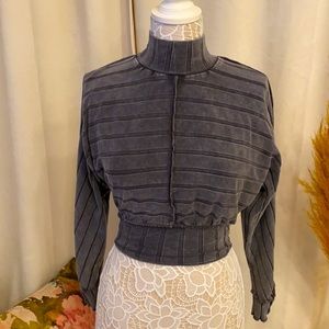 Urban Outfitters distressed grey acid wash turtleneck crop top size XS